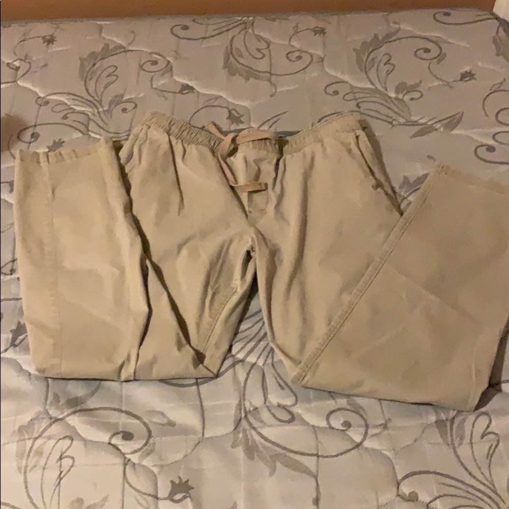 Khaki pants, good for school uniform.